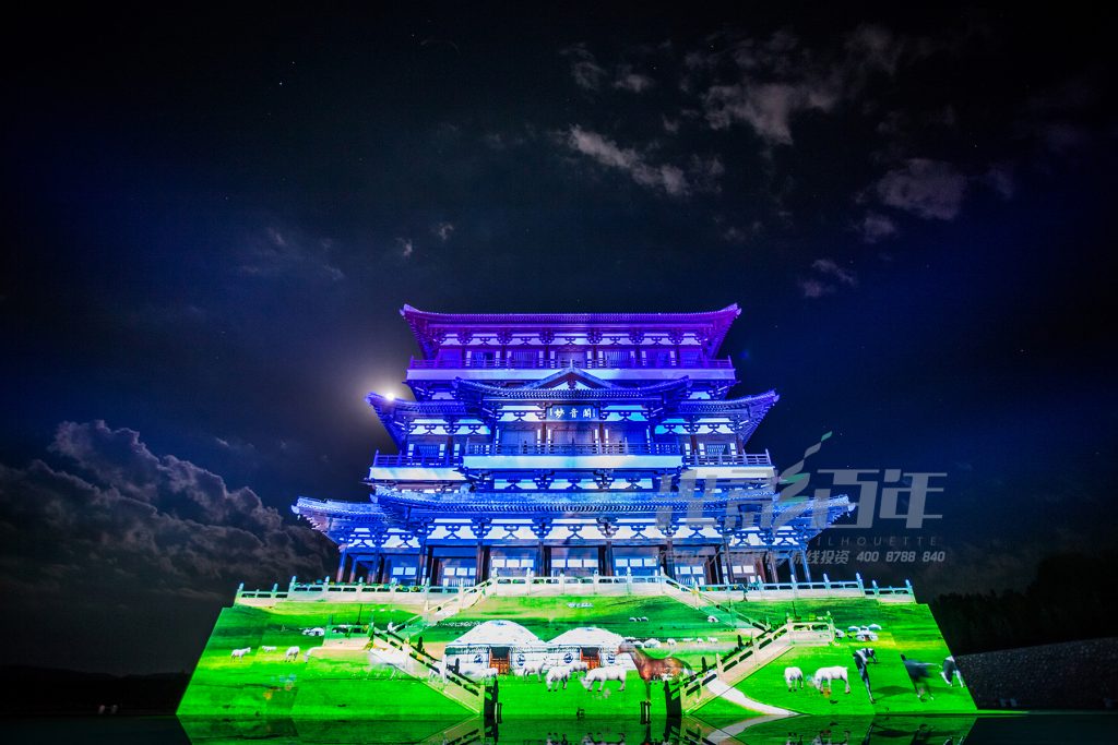3d建筑投影案例--呼和浩特觀音閣